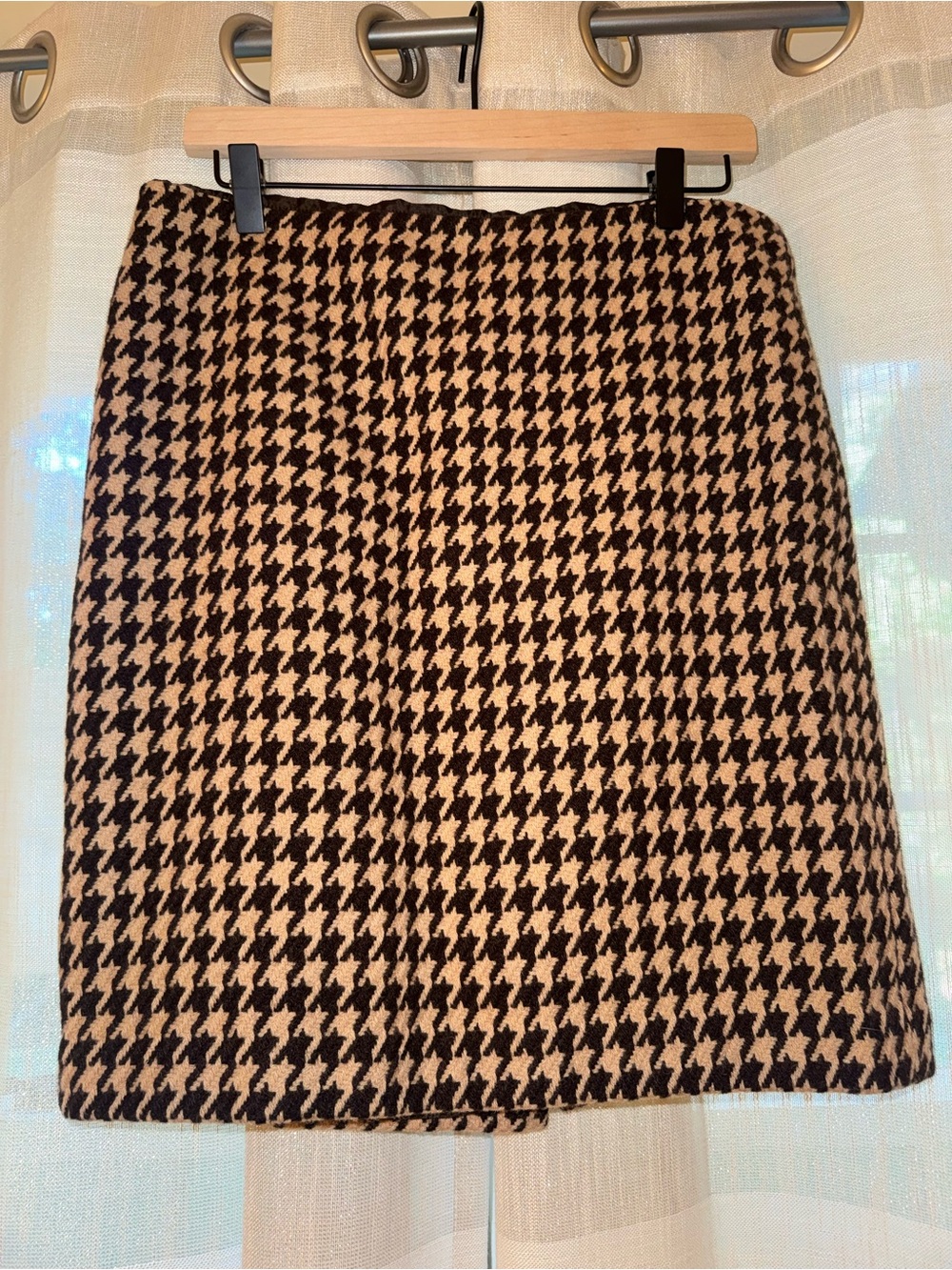 Talbots Houndstooth Mini Skirt in Brown & Tan Size 8